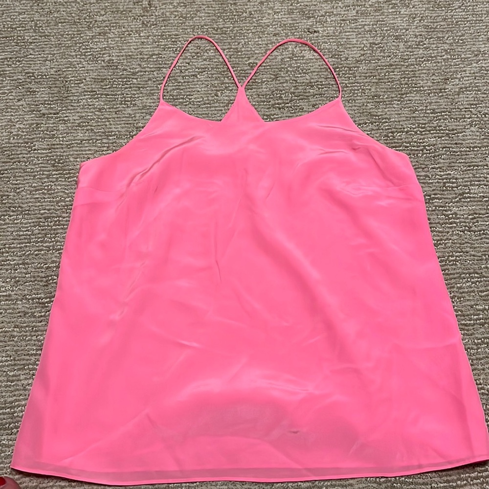 COPY - Lily Pulitzer pink silk racer back swing tank, size L